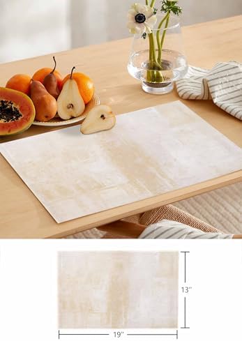 Abstract Cream Placemats Set of 6 with 90 Inches Long Table Runners