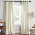 Lazzzy Ivory Velvet Extra Long Curtains 108 Inches Long Light