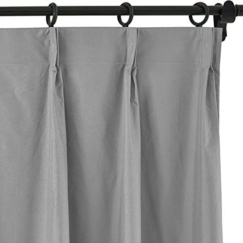 ChadMade 100% Blackout Curtain 84 Inches Long Pinch Pleated Dark Gray