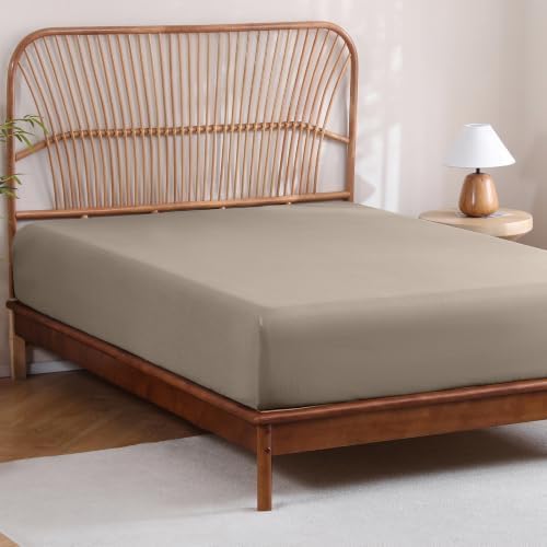 FreshCulture Bamboo Fitted Sheet Queen Size, Viscose Derived from