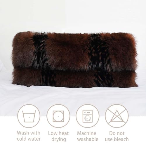 inchgrass Fox Faux Fur Blanket Luxury Fur Throw Blanket Sofa Fluffy