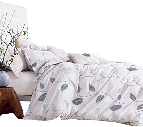 Swanson Beddings Elegant Leaves Pure Cotton Duvet Cover and Sheet Set