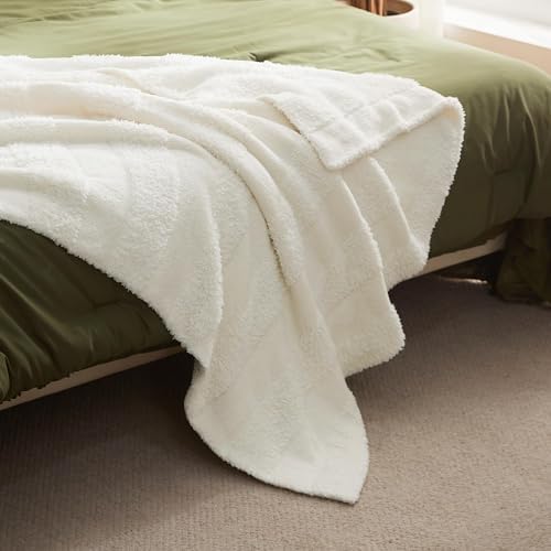 SLEEP ZONE Throw Blanket for Couch Fluffy Knit Warm Blankets for Sofa