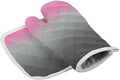 Quilted Cotton Terry Cloth Oven Mitt, Pot Holder Pink Grey Gradient