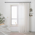 Ivory Linen Sheer Curtains Drapes 96 Inch Long Light Filtering Pinch