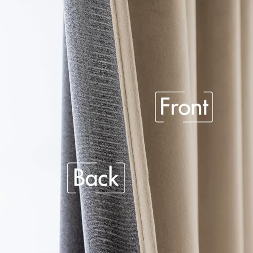 MIULEE Velvet Curtains 52x108 inches 2 Panels Cream Beige Blackout