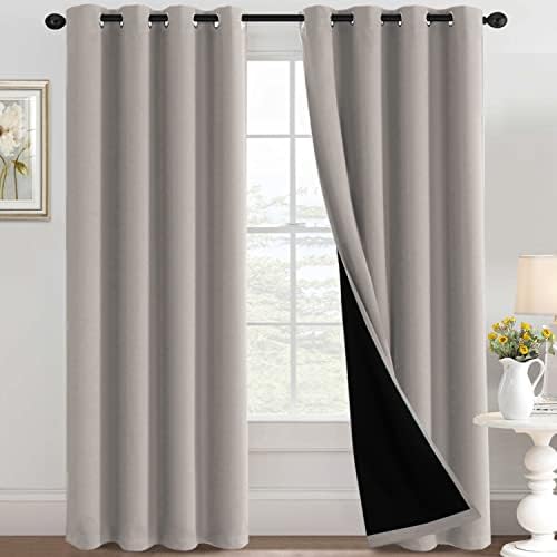 H.VERSAILTEX 100% Blackout Curtains for Bedroom 52" W x 108" L, Warm