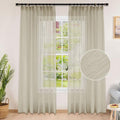 Fcosie 52" Wx120 L Pinch Pleated Semi Sheer Curtains Extra Long