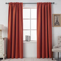 DUALIFE Rust Curtains for Living Room - 72 Inch Length Rod Pocket