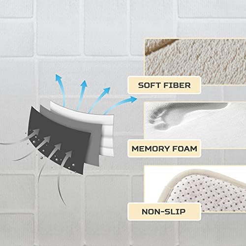Bathroom Rug Set 5 Piece - Memory Foam Bathroom Mat Set, Soft and