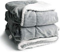 EDOW Faux Sherpa Flannel Throw Blanket, 600GSM Thickened Reversible