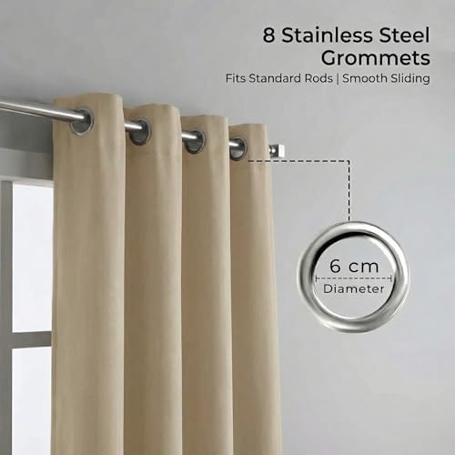 Urban Villa Cotton Grommet Curtains 52x84 (2 Panels) Ivory