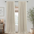 KOUFALL Extra Long 120 Inch Linen Blackout Curtains 10 FT Foot 10FT