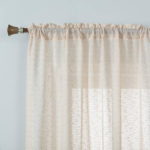 Sheer Curtains 108 Inches Length 2 Panels, Living Room Privacy