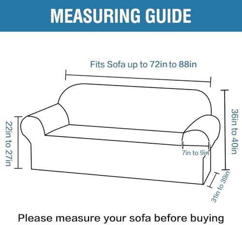H.VERSAILTEX High Stretch Sofa Slipcover 1-Piece Couch Cover Non Slip