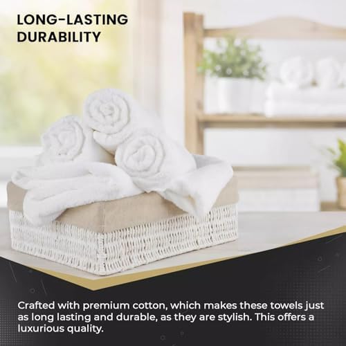 COZY TRENDS 6 Pack Cotton Hand Towels Set (16 x 32 inches) Soft and