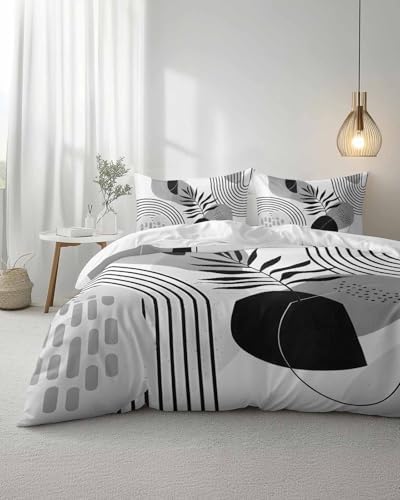 Duvet Cover Set Full, Bohemian Arch Abstract Geometric 3 Piece Bedding