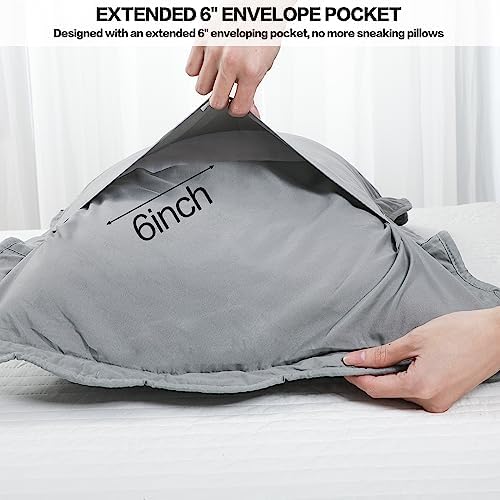 BOSOWOS Pillow Shams Queen Size Set of 2, Ultra Soft Breathable