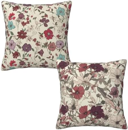 2 PCS Boho Pillow Covers 18x18, Red Neutral Throw Pillow Cover, Cute