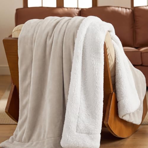 Bedsure GentleSoft Sherpa Fleece Throw Blanket for Couch, Non-Heated