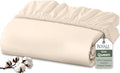 Royale Linens 100% Organic Cotton Fitted Sheet - Percale Weave - Super