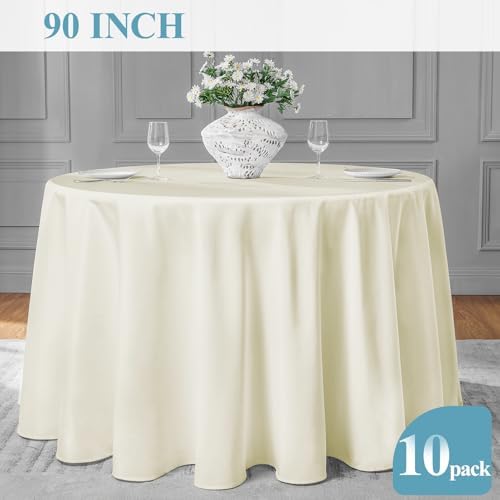 VidaFete Classic Series 10 Pack 90inch Polyester Round Table Cloth