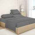 Split King 100% Egyptian Cotton Sheet Set Dark Grey