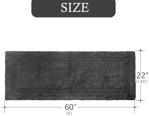 Barossa Design 22x60 XL Long Reversible Runner Rug Charcoal