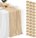 Aktor 12 Pack Beige Table Runner Boho Cheesecloth Table Runner Semi