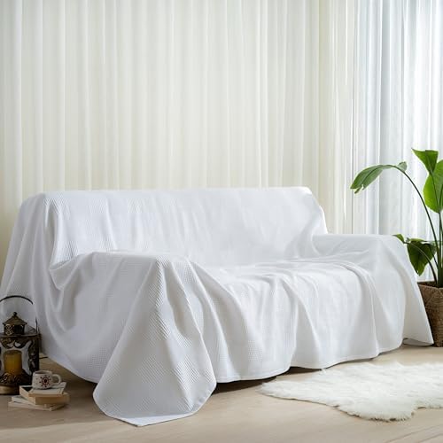 100% Turkish Cotton Blanket King Size Waffle Weave Blankets, Made in