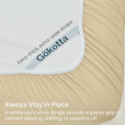 GOKOTTA 4 Piece King Size Sheet Set - Soft, Breathable & Cozy - Tan