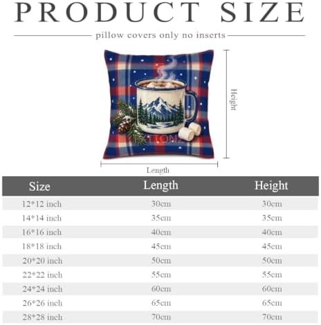 Plaid Accent Pillow Covers 22x22 Inch Set of 2 Linen for Kitchen