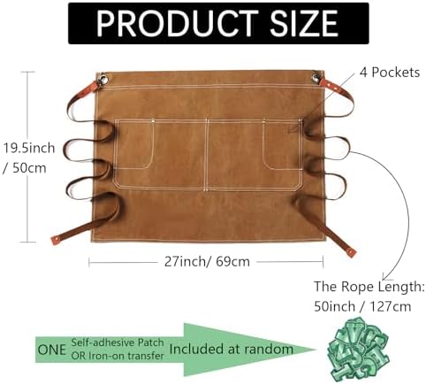 Canvas Work Waist Apron Tool Utility Gardening 1/2 Apron with 4