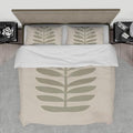 Minimalist Chic Botanical 3 Pieces Duvet Cover Set Vintage Sage Leaves