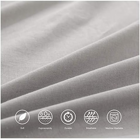 BISELINA Linen Sheet French Flax Flat Sheet with Pleated Ruffles 55%