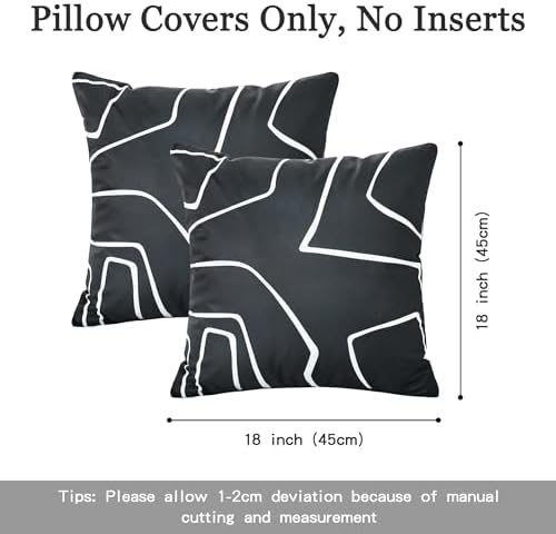 Outdoor Waterproof Throw Pillow Covers 18x18 Inch Set of 2