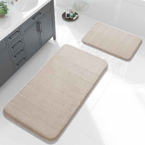 Yimobra Large Memory Foam Bathroom Mat Set, 44 x 24 & 24 x 17 in