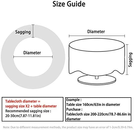 Round Tablecloths for Circular Table, Washable Table Cover, Polyester