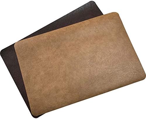 Faux Leather Placemat Table Mats Set of 6 Brown Heat Resistant