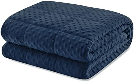 Huloo Sleep Weighted Blanket Queen 20lbs for Adult(60"×80",Navy Blue)