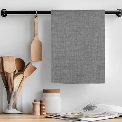 Kitchen Towels Dish Cloths 4 Pack 18x28in,Classic Solid Gray Super