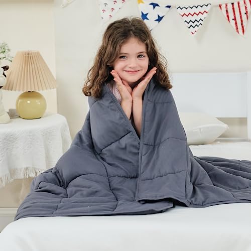 yescool Weighted Throw Blanket 10lbs, 41" x 60", Grey