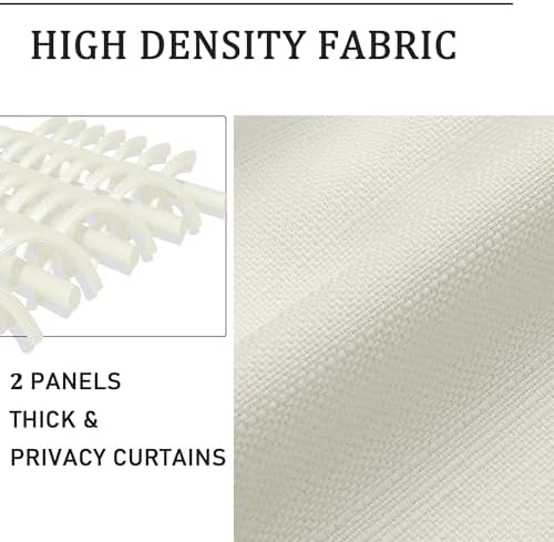 Chyhomenyc Ivory Extra Long Curtains 108 Inches Long for Living Room