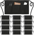 NOBONDO 12 Pack Waitress Aprons with 3 Pockets - Waist Aprons for