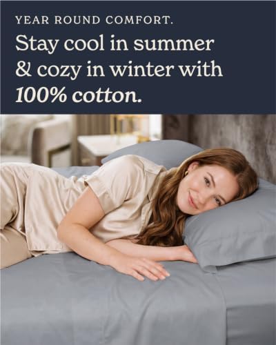 Beckham Hotel Collection 100% Cotton Twin XL Sheet Set, 3-Piece, Light