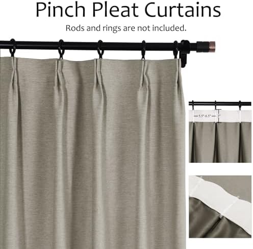 Frelement 52" W x 108" L Extra Long Curtains 108 inch Room Darkening