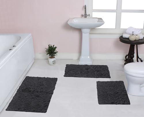 Home Weavers Bell Flower Collection 100% Cotton Tufted Bath Rugs