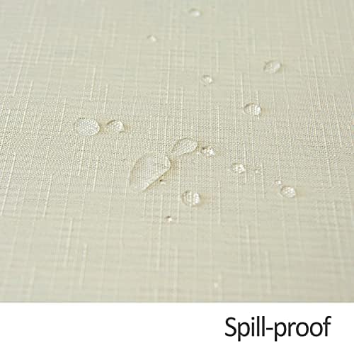 maxmill Rectangle Slubby Textured Tablecloth Waterproof Spillproof