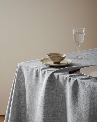 Farmhouse Linen Rectangular Tablecloth, Grey 54x108 Inch
