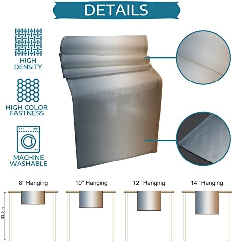Brown Grey Table Mats Set of 6 with Table Runner 90 Inches Long